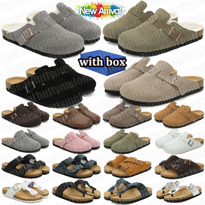 with box designer sandals women men slippers suede leather stylish slides outdoors beach casual shoes comfortable sandal