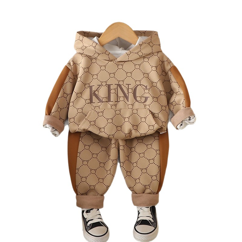 winter warm Designer Kids Clothing 2025 New Kids 2-Piece Set, Boys Girls Korean Style Fashion Long Sleeve Tracksuit, Casual Infant Outfit Free Shippin