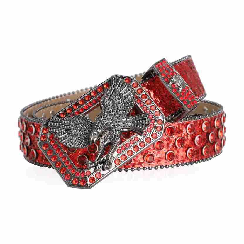 Eagle-Studded Patriotic Leather Belt Durable Buckles & Chic Design
