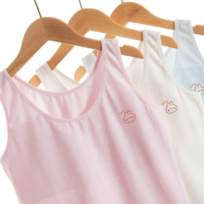 Lightweight Mid-Length Bra for Growing Girls Cotton Camisole for Developing Elementary