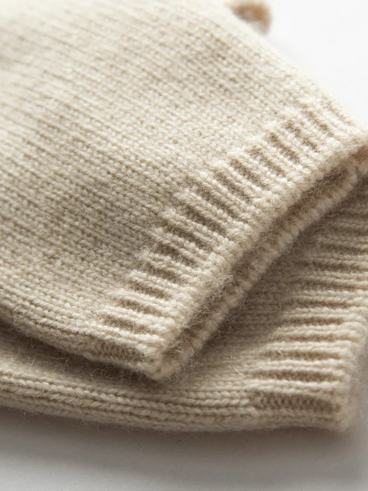 2024 Winter Women 100 Cashmere Mitts 15cm Knitted Fingerless Gloves Y2k Thermal Gloves Semi Finger Lengthen Mittens Arm Warmers 251015