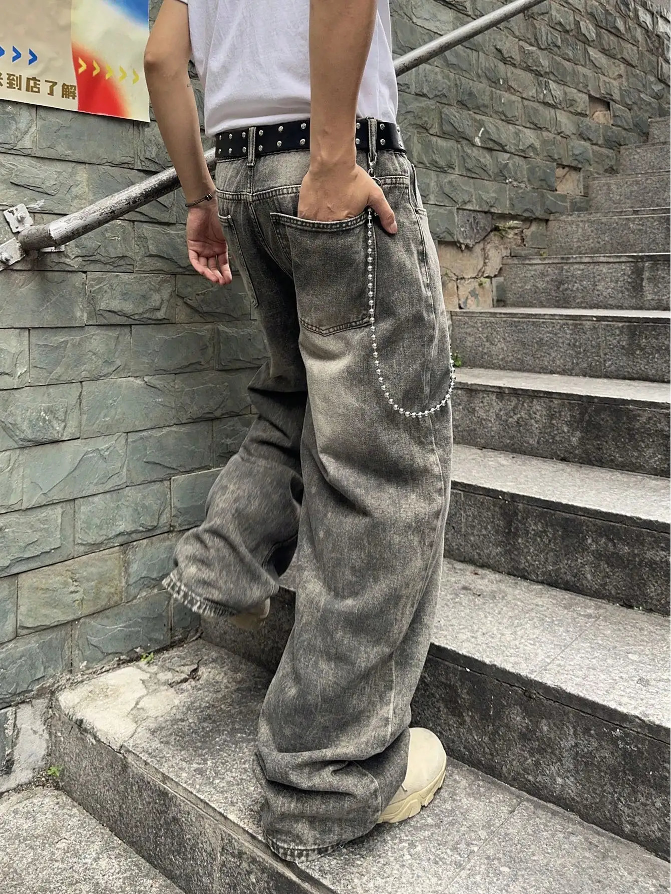 Vintage Men y2k Stretchy Baggy Denim Jeans For Fashion Casual pants Streetwear Hip Hop WideLeg Straight Trousers 251014