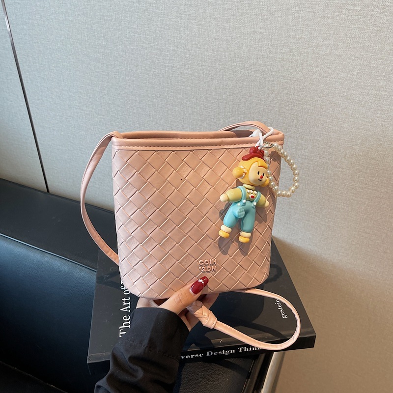 Luxury Brand Designer Bag 2025 Summer New High-Quality Woven Bucket Bag For Women, Casual Simple Versatile Shoulder Crossbody Bag