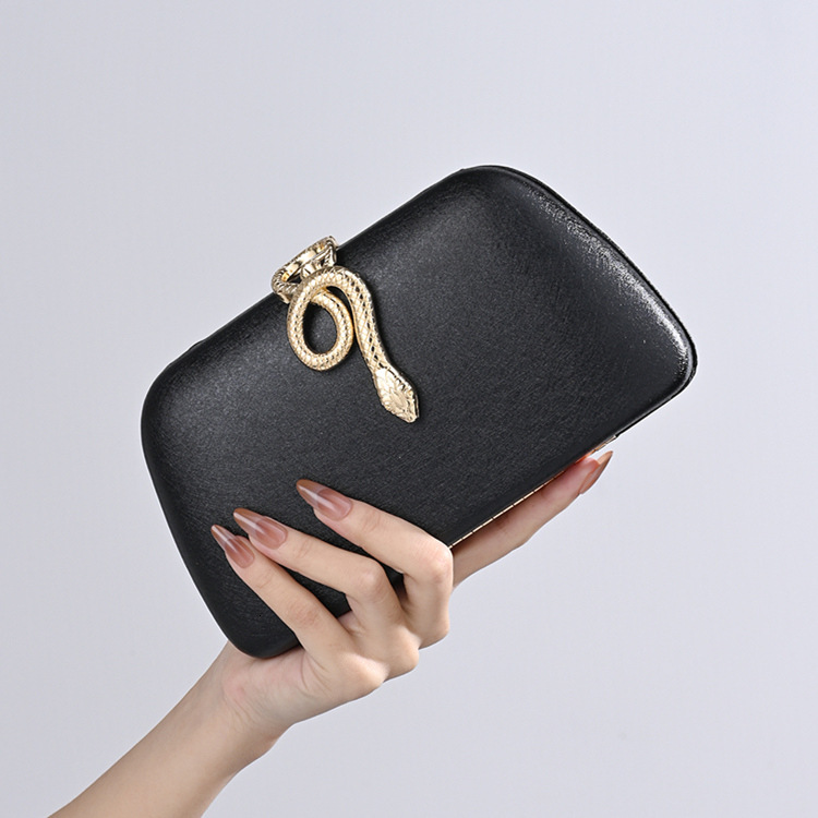Luxury Brand Designer Bag New Metal Snake-Shaped Niche Design Clutch Evening Dress Single Shoulder Crossbody Chain Party Bag