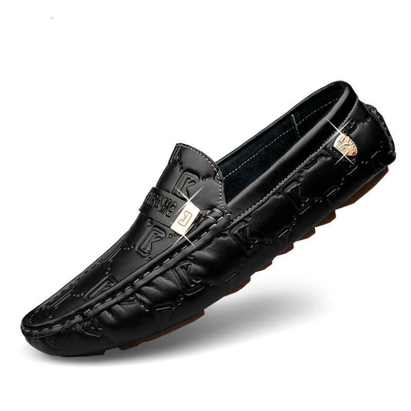 Live High-End Genuine Loafers Trendy Korean Style Casual Leather Men's Slip-On Soft Sole One-Piece Shoes luxury mens dress shoes