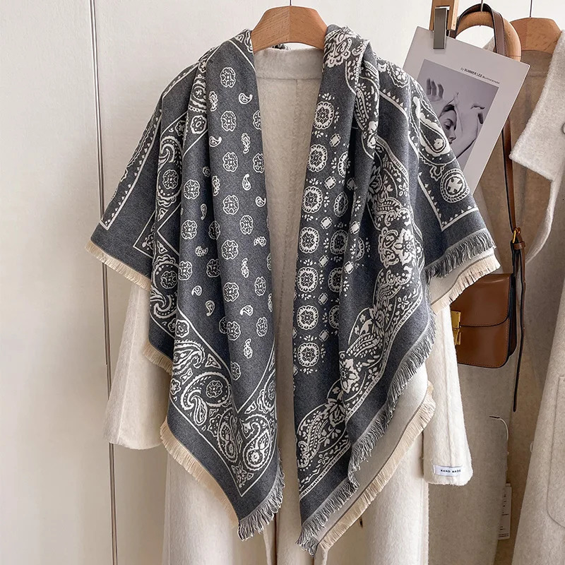 Fashion Winter Scarf Cashmere Women Pashmina floral Wrap Female Thick Blanket Soft Bufanda warmth Shawl Kerchief 2024 251016