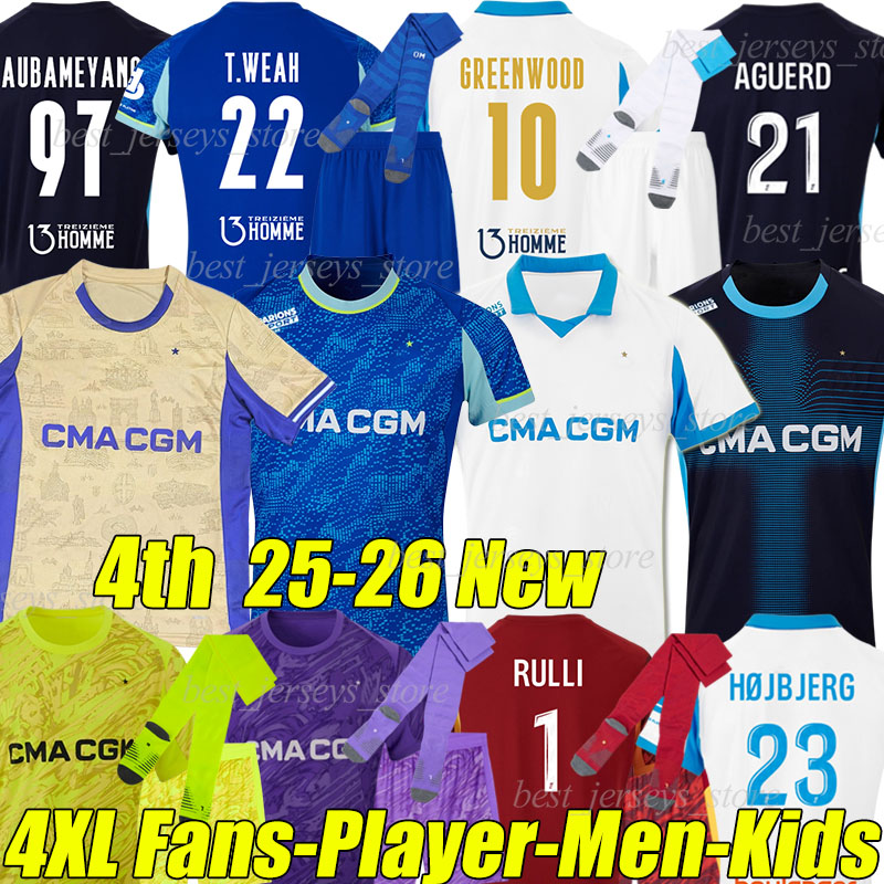 4XL 2025/26 MaRsEile 3rd soccer jerseys OM PAVARD AUBA PAIXAO GREENWOOD VAZ GOUIRI AGUERD maillot foot HOJBJERG HARIT RULLI football shirts men kids kit socks setS