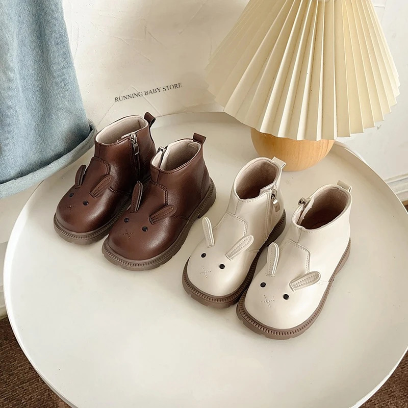 Cartoon Rabbit Baby Ankle Boots for Girls England Style Children Cute Bunny Winter Short Boots Low Heel Kids Girl Shoes G11073 251017
