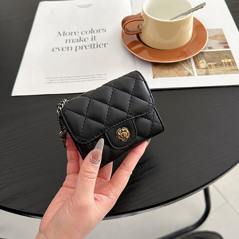 Luxury Brand Designer Bag Xiaoxiangfeng 2025 New Camellia Diamond Wallet Women's Short Coin Purse Fashion Simple Key Bag
