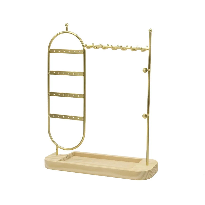 1 desktop solid wood base jewelry rack suitable for organizing and storing watches earrings bracelets necklaces etc 251016