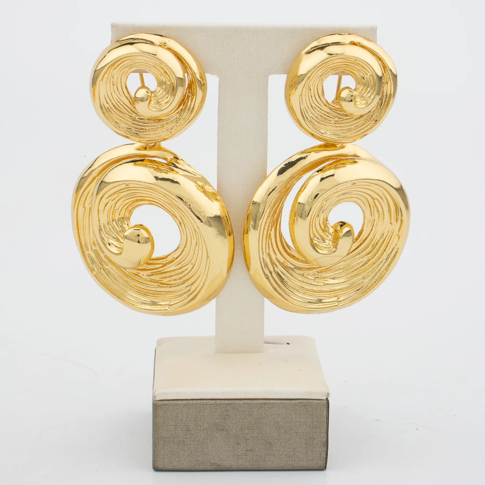 Dubai Big Jewelry Set for Women Wedding Bride Necklace Brazili Gold Plated Collor Earrings Bracelet Ring for Party Gift 251016