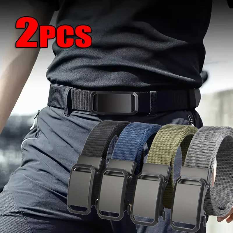 Newest Automatic Buckle Belt Canvas Tactical Waist Belt v Durable Casual Outdoor Hunting Adventures Training Pants Belt For Mens W251018
