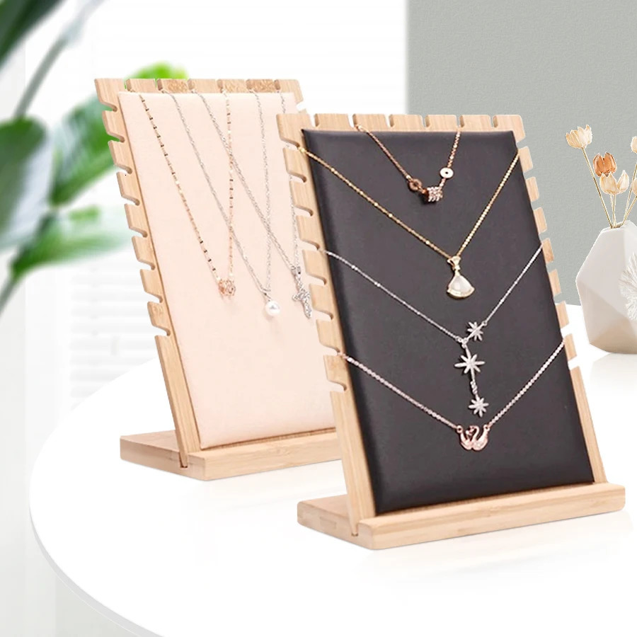 Creative Solid Wooden Necklace Frame Fashion Jewelry Display Frame Pendant Support Jewelry Display Props 251016