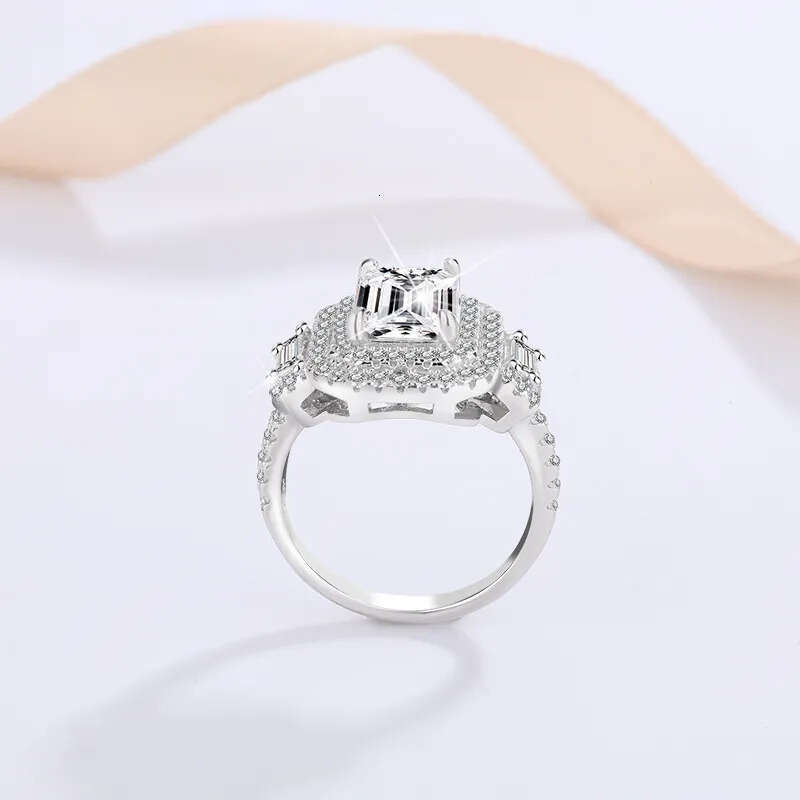 pass dia tester 3CT VVS1 D color moissanite rings designer for women sterling sier love girl wedding engagement ring jewelry woman gift with box