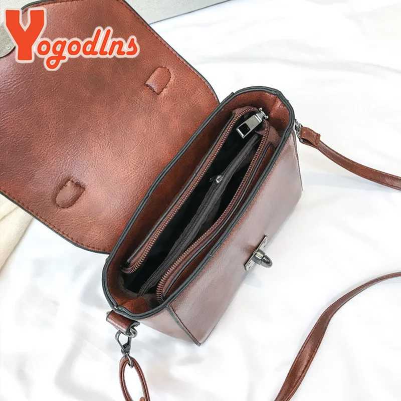 Yogodlns Vintage Leather Female Tophandle Bags Small Women Shoulder Bag Crossbody Messenger Bag Casual Handbags Z251018