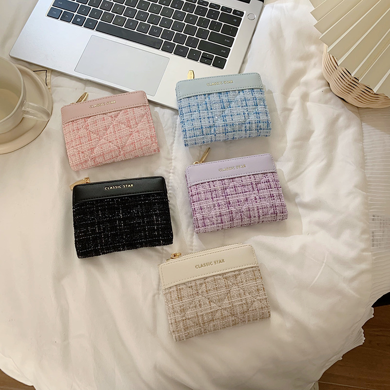 Luxury Brand Designer Bag Women's Wallet Ins Style Korean Short Small Style Large Capacity Women's Student Solid Color Simple Wallet