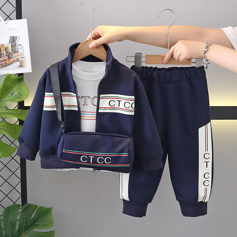 Designer Luxury Kids 3-Piece Set 2025, Premium Long Sleeve Cardigan Outfit for Toddlers & Little Kids, Boutique Autumn Wear Free Shipping