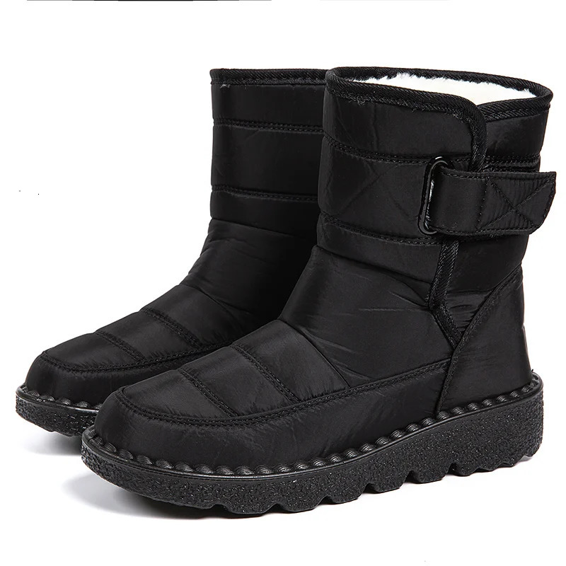 Women Boots 2025 Winter Shoes Woman Waterproof Snow Boots Winter Warm Fur Botas Mujer Korea Style Black Ankle Boots For Women 251017
