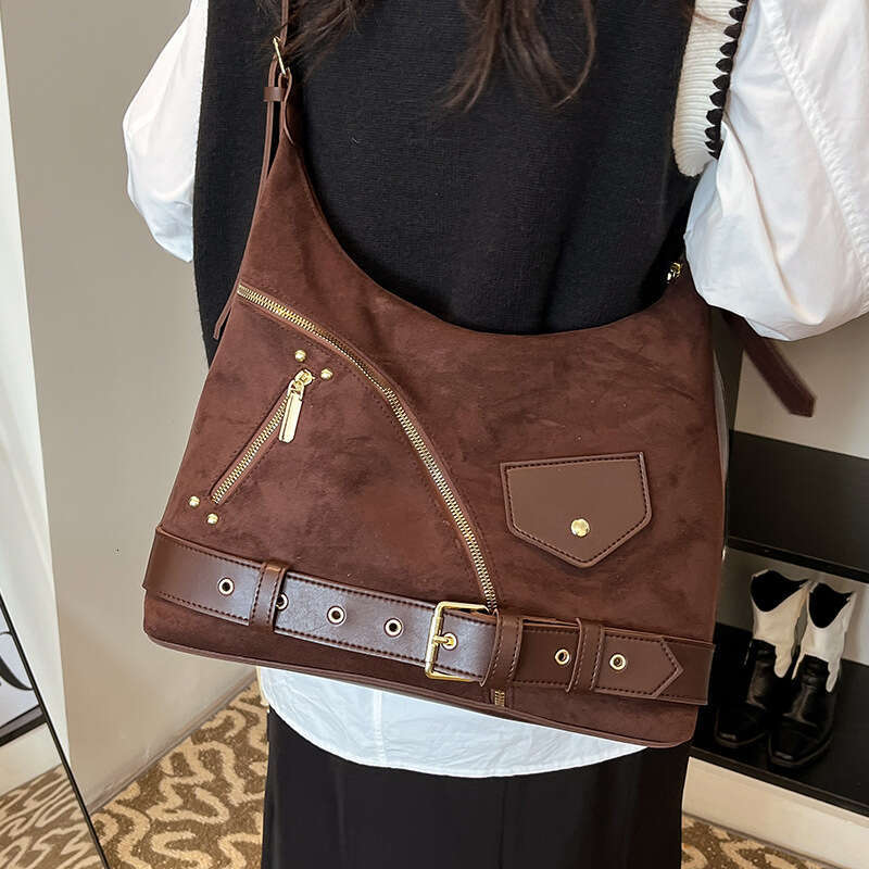 Casual Designer Bags Commuting Large Capacity Suede for Women 2025 New Autumn Winter Versatile Crossbody Single Shoulder Tote Bag