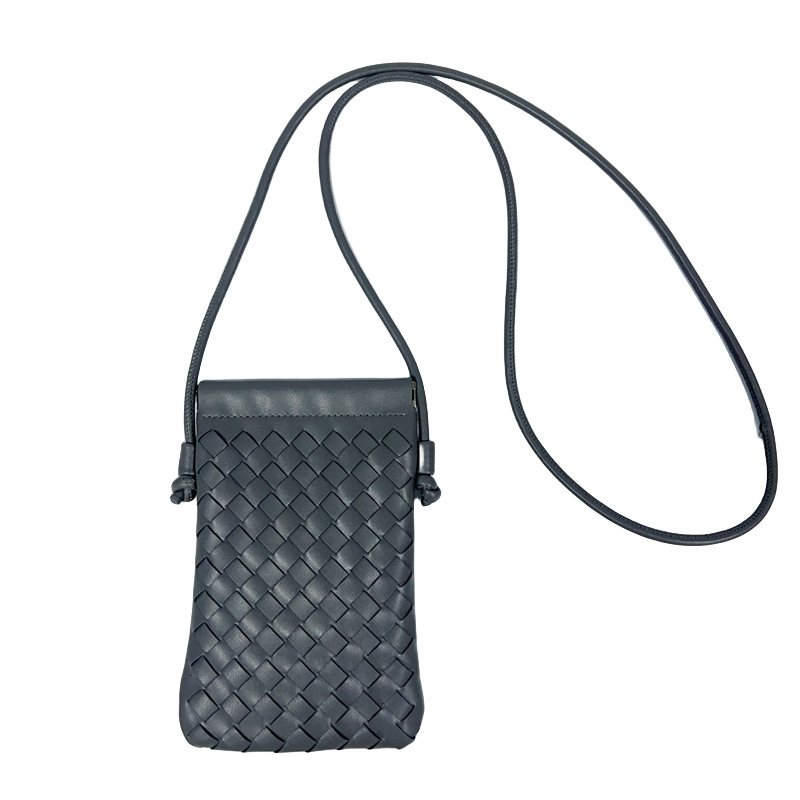 Luxury Brand Designer Bag Fashion Simple New Crossbody Small Bag Trendy Solid Color Woven Single Shoulder Vertical Casual Phone Bag Niche Women's