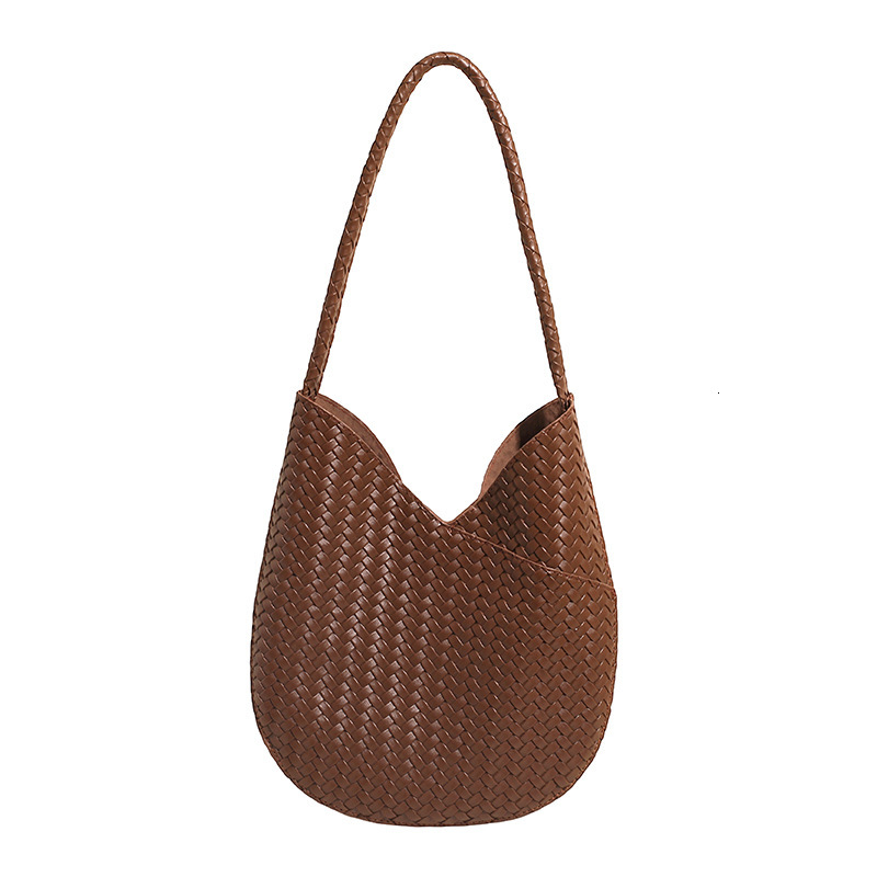 Luxury Brand Designer Bag Korean High-End Versatile Woven Bucket Bag For Women, Ins Fashion Casual Shoulder Underarm Bag, Handbag