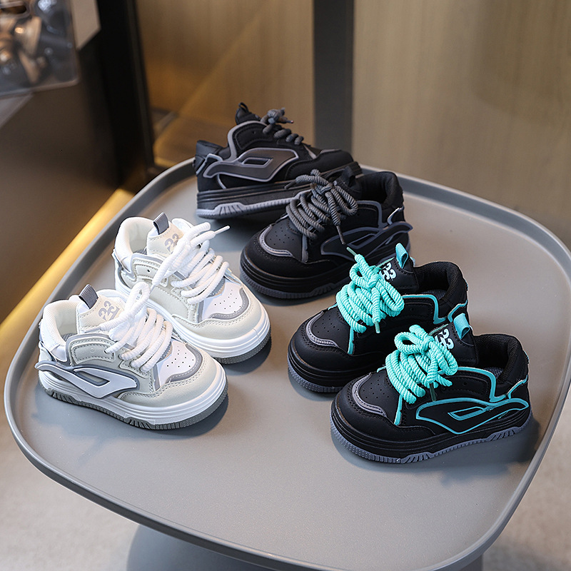 New children's sports shoes for boys and girls with campus style, high top soft soled casual shoes, outdoor trendy designer shoes
