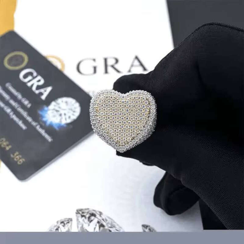 28 Series Silver Jewelry VVS Moissanite Real Gold Plated Hip Hop Iced Out Men's Ring