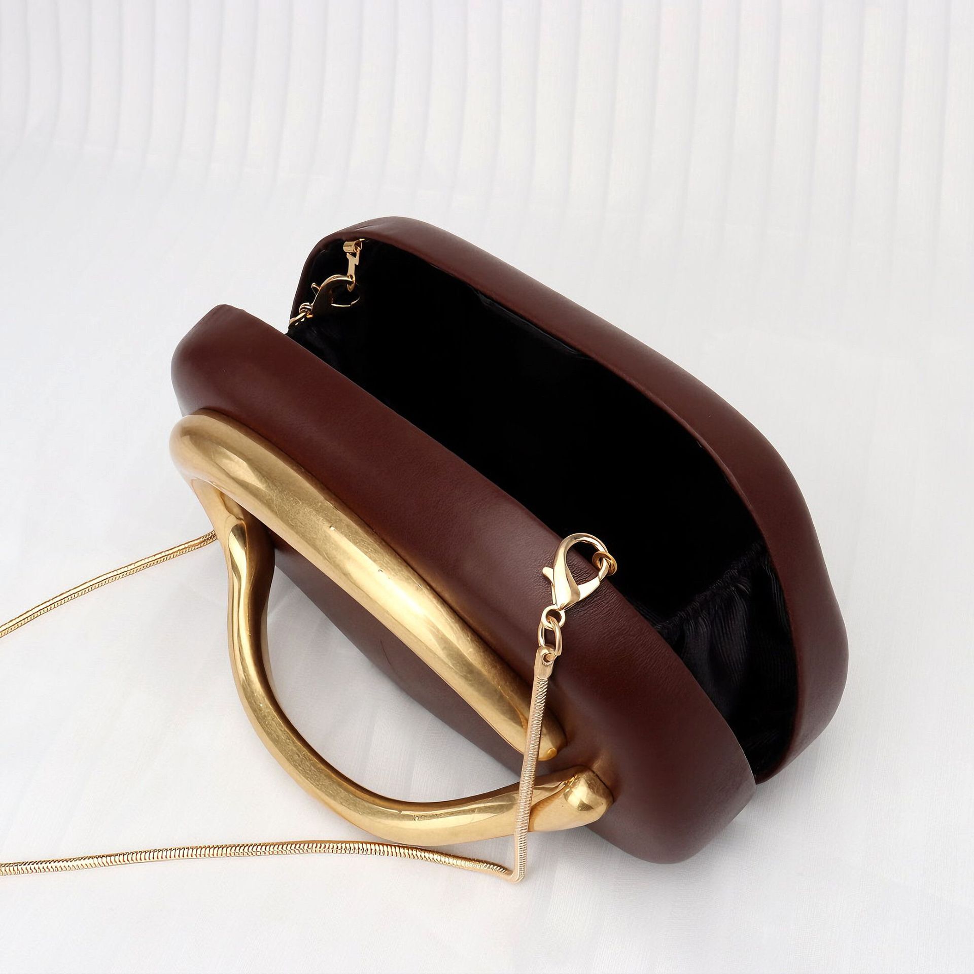 Luxury Brand Designer Bag Classic Simple Dress Metal Chain Letter Box Evening Bag Same Style Single Shoulder Crossbody Bag