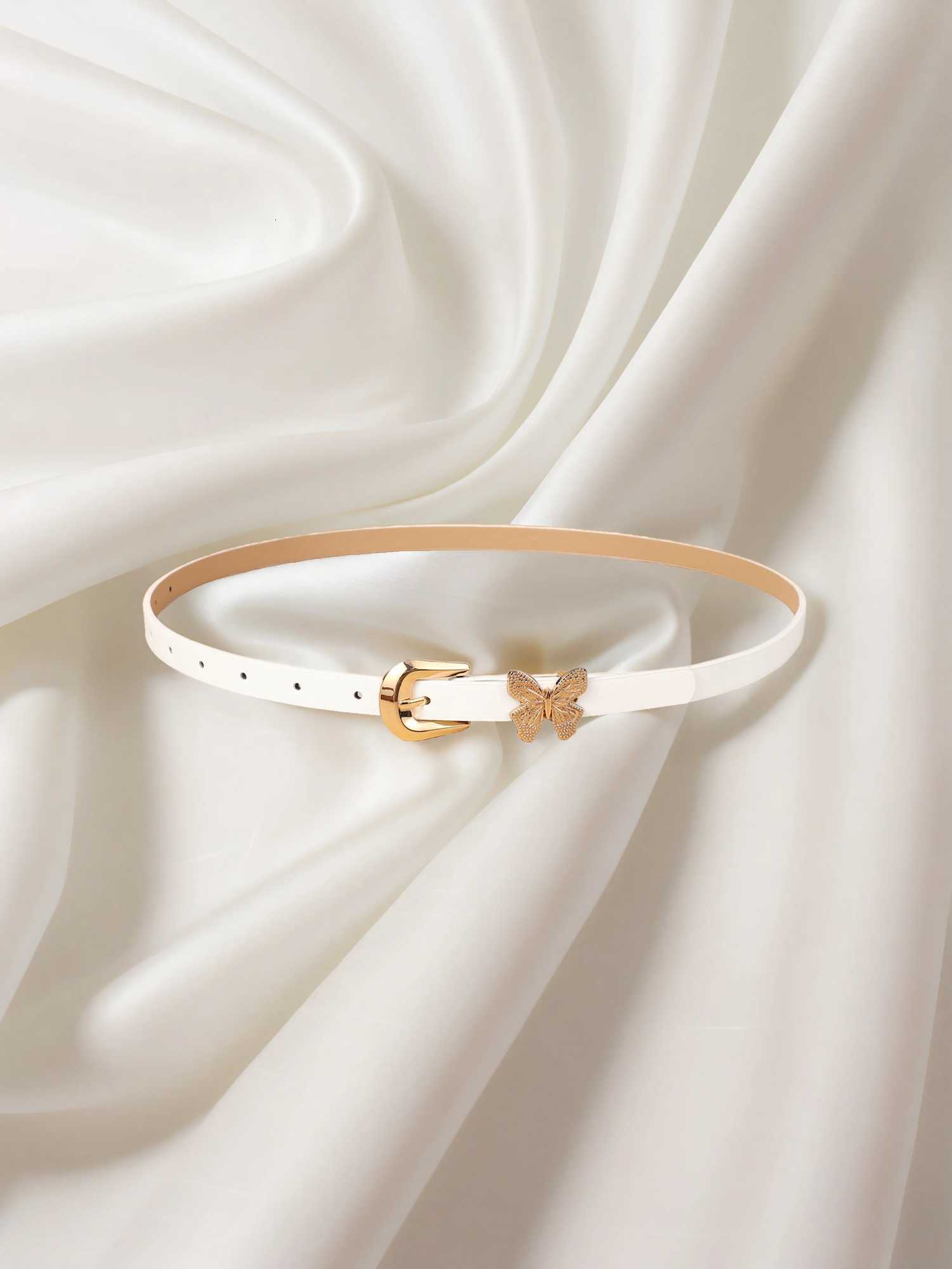 Childrens new butterfly belt jeans dress decorative PU belt factory direct sales W251018