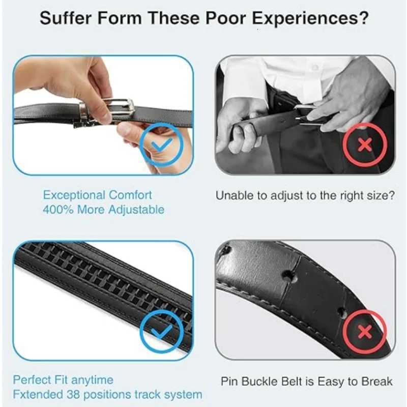 OYIFAN Automatic Buckle Belt for Men High Quality Genuine Leather Belt Adjustable Ratchet Belt Fashion Designer Belt Men W251018