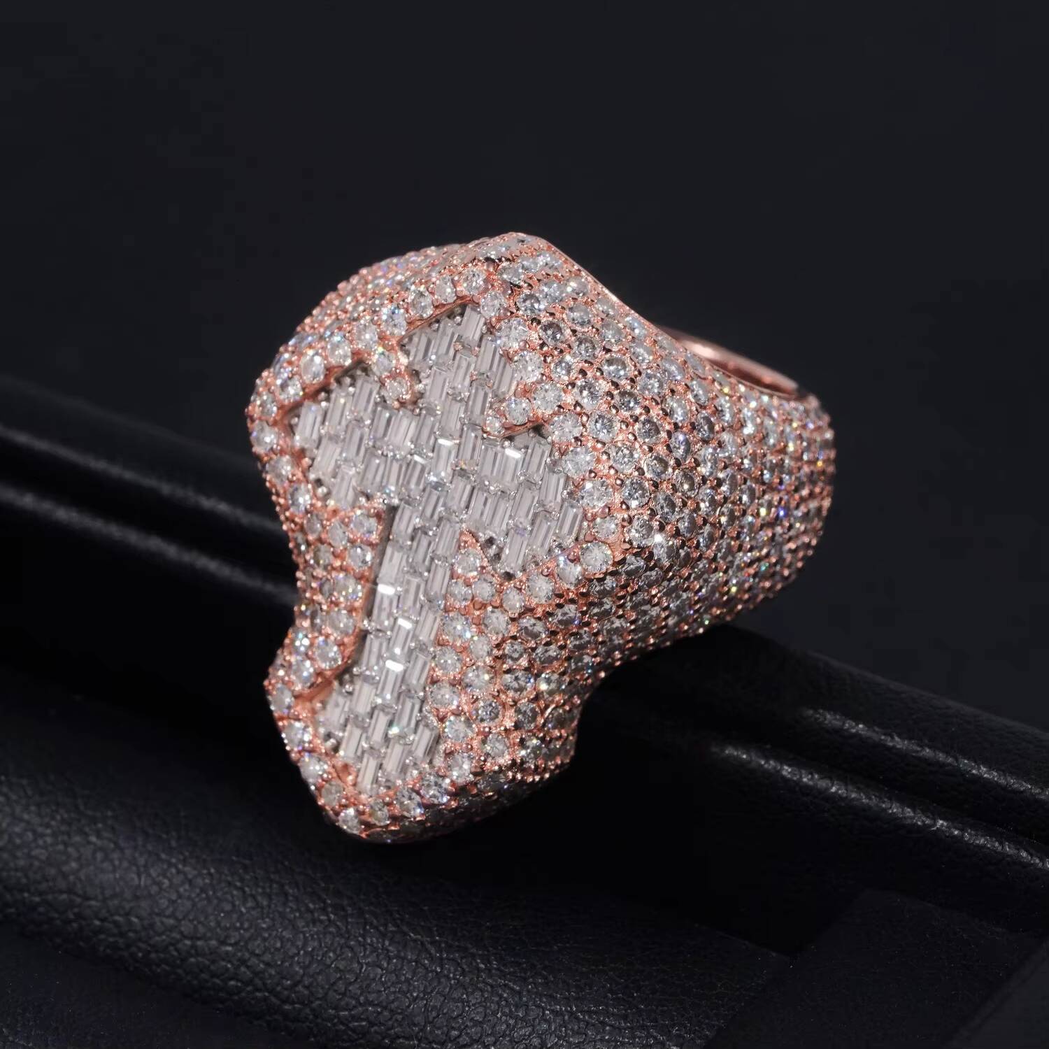 Hip Hop Style Hot Sale VVS Moissanite Men Diamond Cross Rings 925 Silver Ice Out Ring