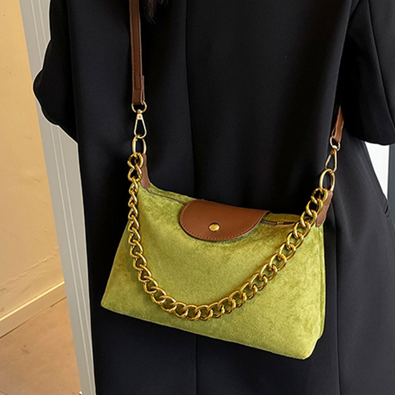 Luxury Brand Designer Bag Suede Velvet Chain Small Bag For Women 2025 New Fashionable Commuter Bag Niche High-End Feel Single Shoulder Crossbody Bag