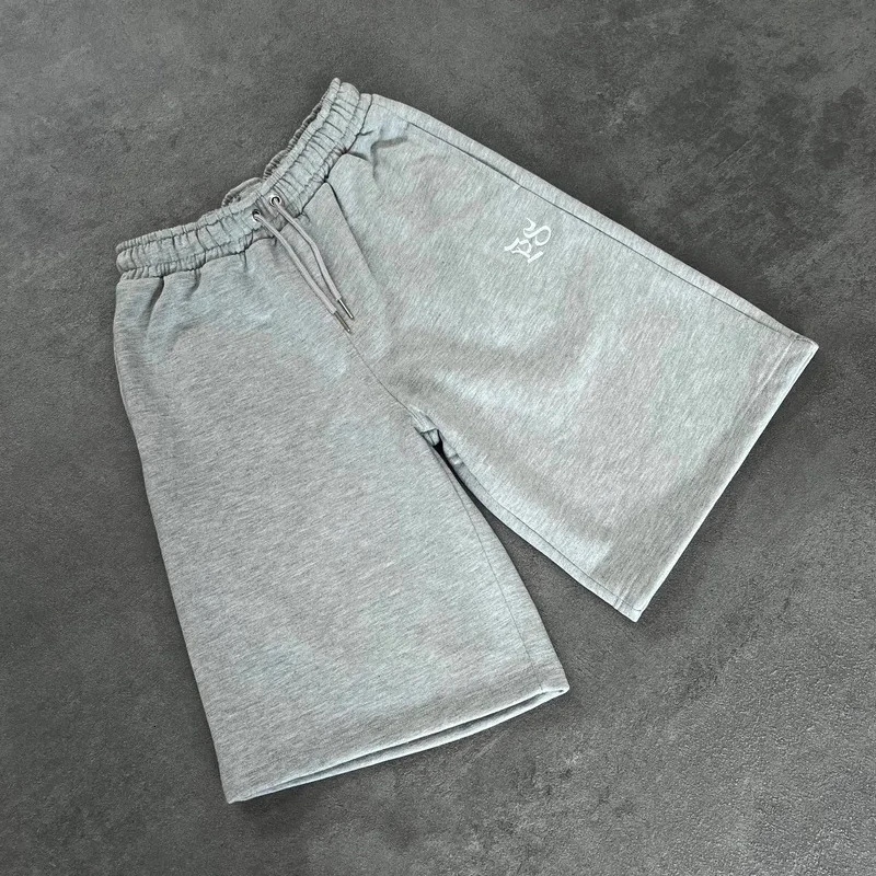 Mens Summer Trendy Pattern Embroidered Sports Leisure Straight Loose Five Quarter Pants American Trend 251018