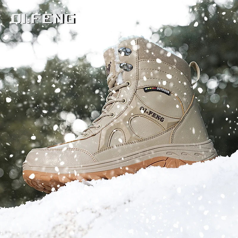Men Winter Outdoor Hiking Boots Plus Size 47 Snow Boots Men Training Work Boots Waterproof SlipResistant Keep Warm Fashion 251011