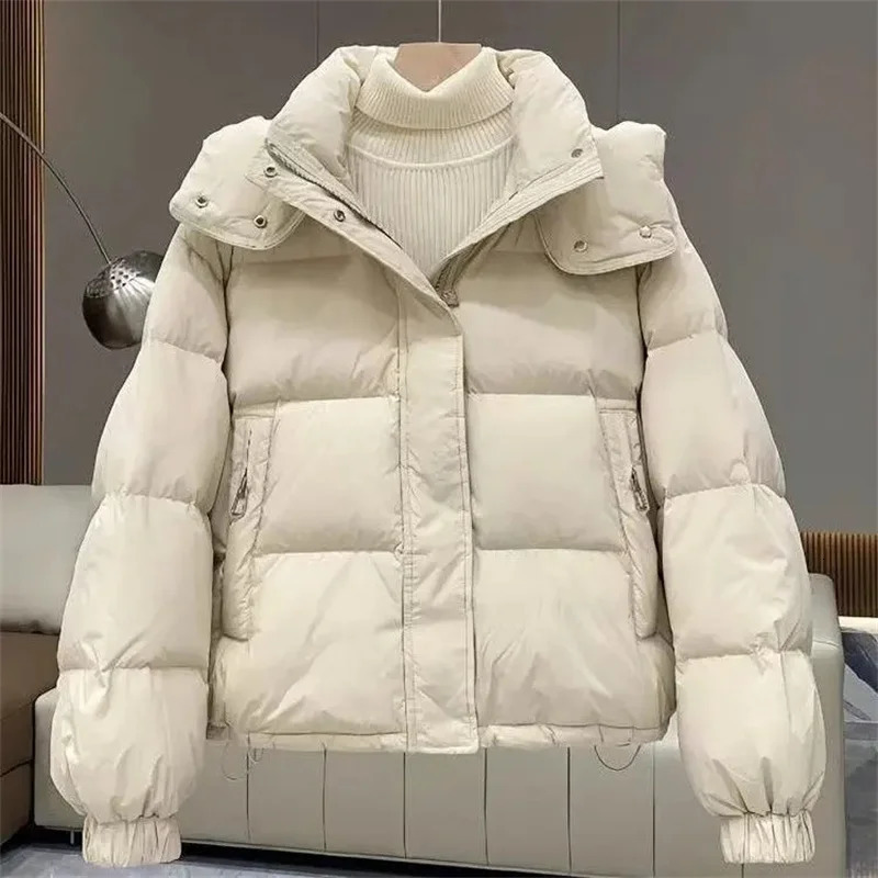 CottonPadded Coat Ladies Autumn Winter Korean Down Jacket Womens Parkas Short Bread Outerwear Hooded Cotton Jackets 251014
