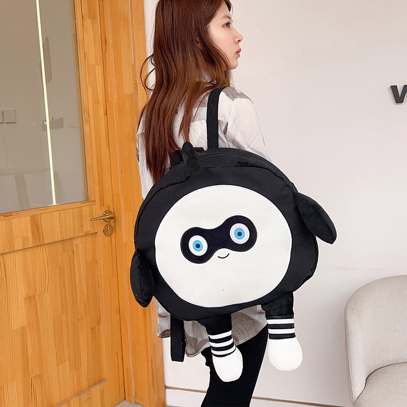Designer's new fashionable large capacity cartoon canvas bag, cute egg party backpack, casual fashion hot selling small crossbody bag
