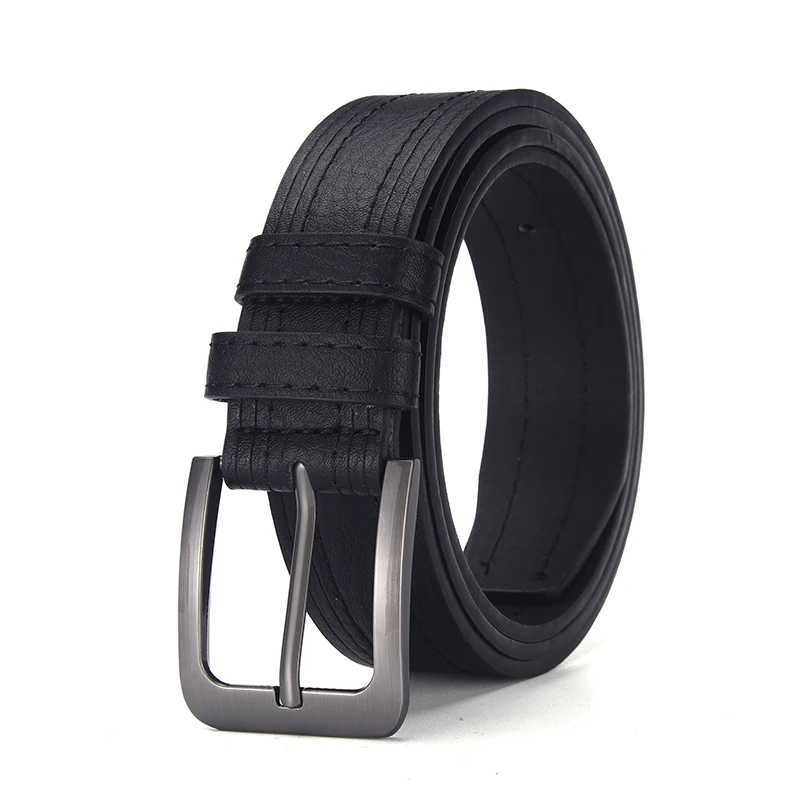 New Mens HighQuality PU Leather Belt Metal Pin Buckle Belt Leisure Business Waistband Fashionable Male Accessory Designer Belt W251018