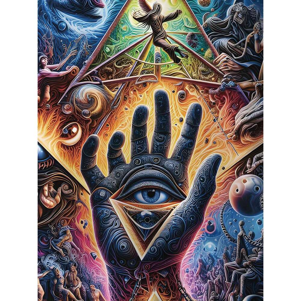 Men's Hooded Sweatshirt Psychedelic 60S Retro Graphic Pullover With Mystical Eyes, Cosmic Swirls Warm Winter Hoodie For Everyday & Themed Events 