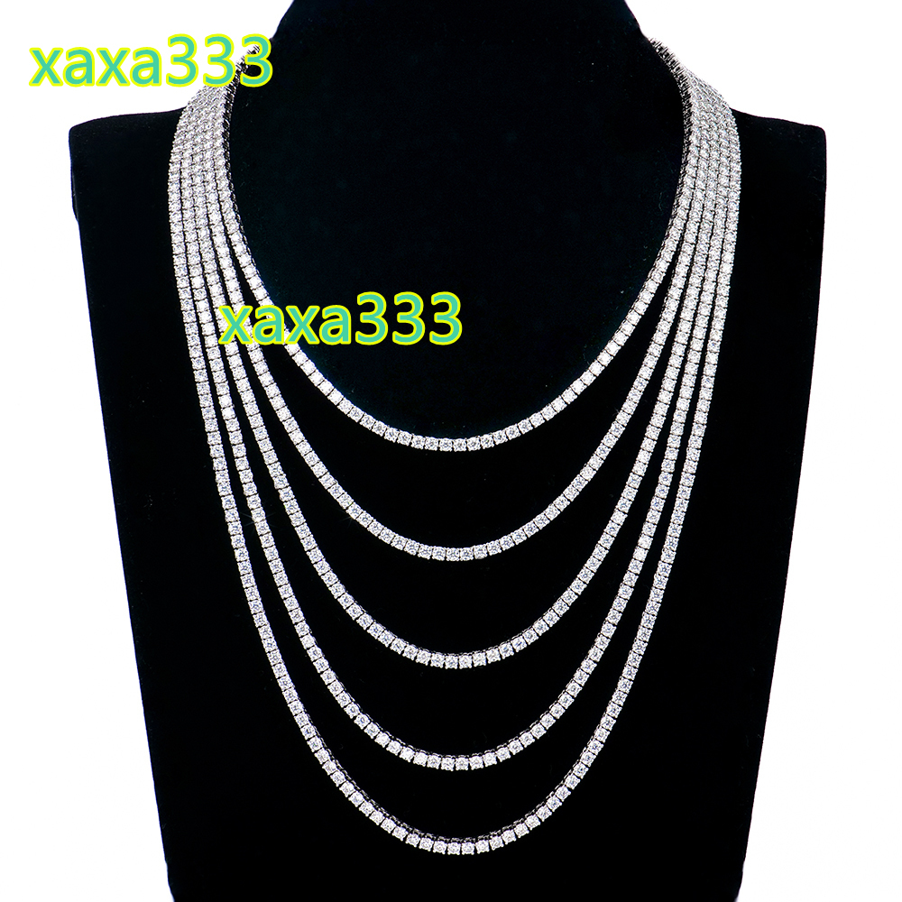 Xingyue Custom High Quality Mens Womens Jewelry 3mm 1624inch S925 Silver Iced Out Tennis Chain Mossanite Moissanite Necklace