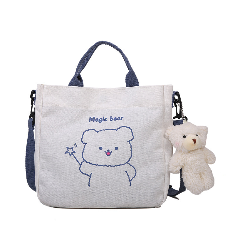 New designer summer women's canvas small bag fashionable single shoulder canvas bag cute animal girl slanted body hot selling small square bag