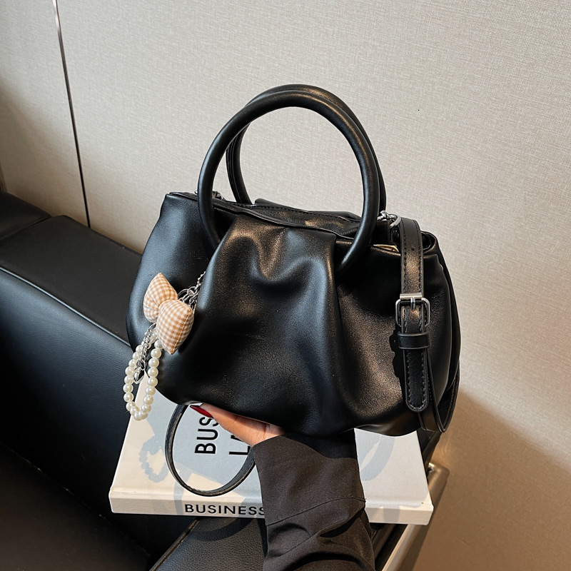 Luxury Brand Designer Bag French Style Pleated Cloud Shoulder Bag For Women 2025 New Fashion Soft Leather Handbag Basket Bag Solid Color Crossbody Bag