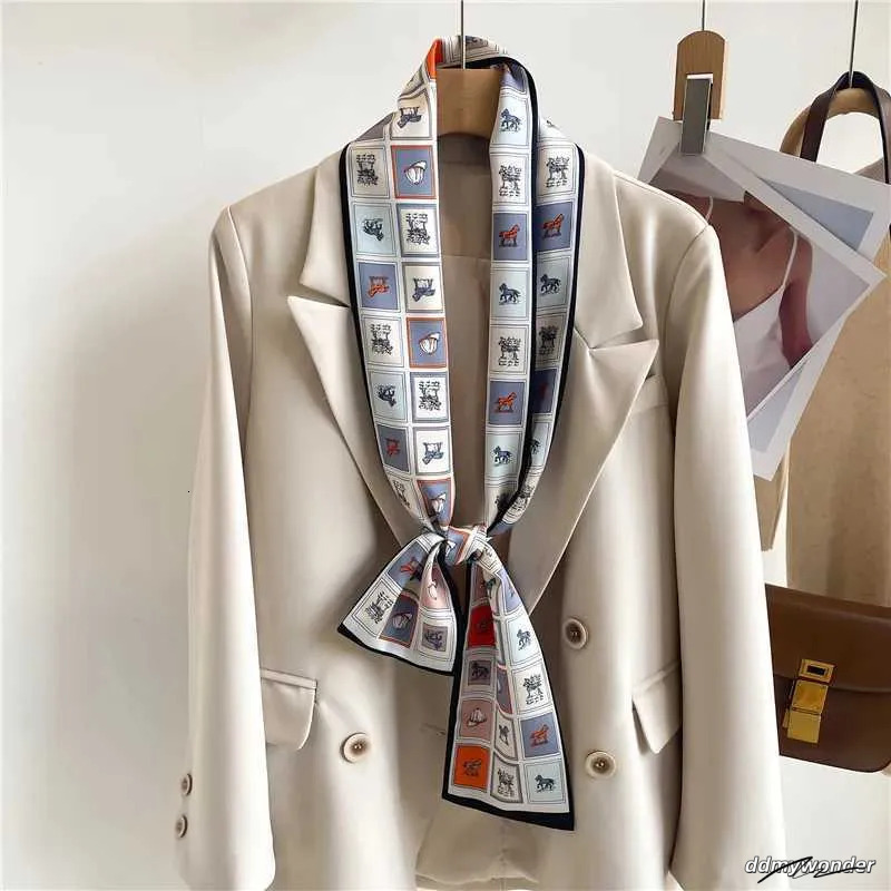 Elegant Oblong Silk Feel - Versatile Hair Accessory, Lightweight Neck Scarf For Women, Fashionable Bag Ribbon Ddmywonder