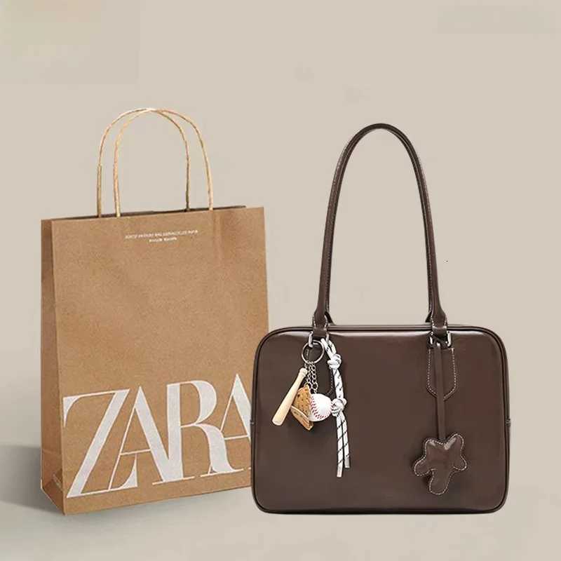 ZAR FENDEN Beta Toast Large Capaci Commuter Bag Womens Crossbody oulder Handbag Tote Bag Daily Use PU Leather Pure Color Z251018