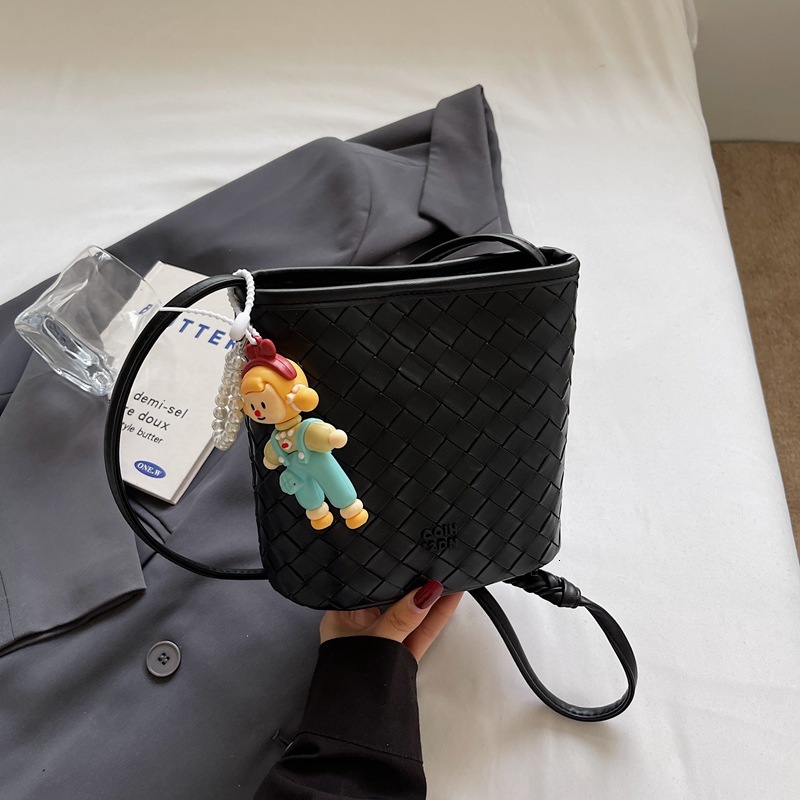 Luxury Brand Designer Bag 2025 Summer New High-Quality Woven Bucket Bag For Women, Casual Simple Versatile Shoulder Crossbody Bag