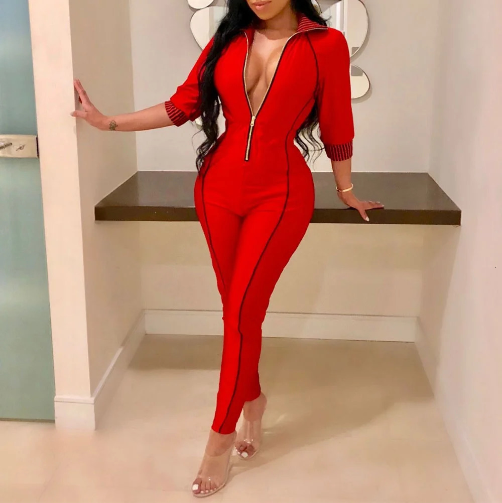 Sexy Front Zipper Casual Jumpsuit Rompers for Women Turtleneck Long Sleeve Skinny Fitness Overalls Grey One Piece Outfits Female 251016