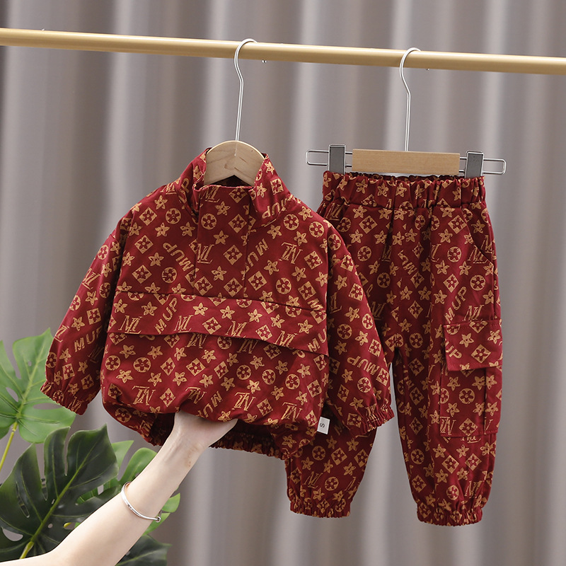 Designer Kids Clothing 2025 Spring Autumn Casual Wear, 2-Piece Letter Print Hoodie and Pants Outfit for Babies and Toddlers