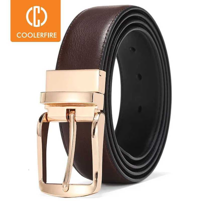 Men Reversible Dress Belts Casual High Quality Belt Genuine Leather Belt Male Vintage Luxury Coolerfire HQ108 W251018