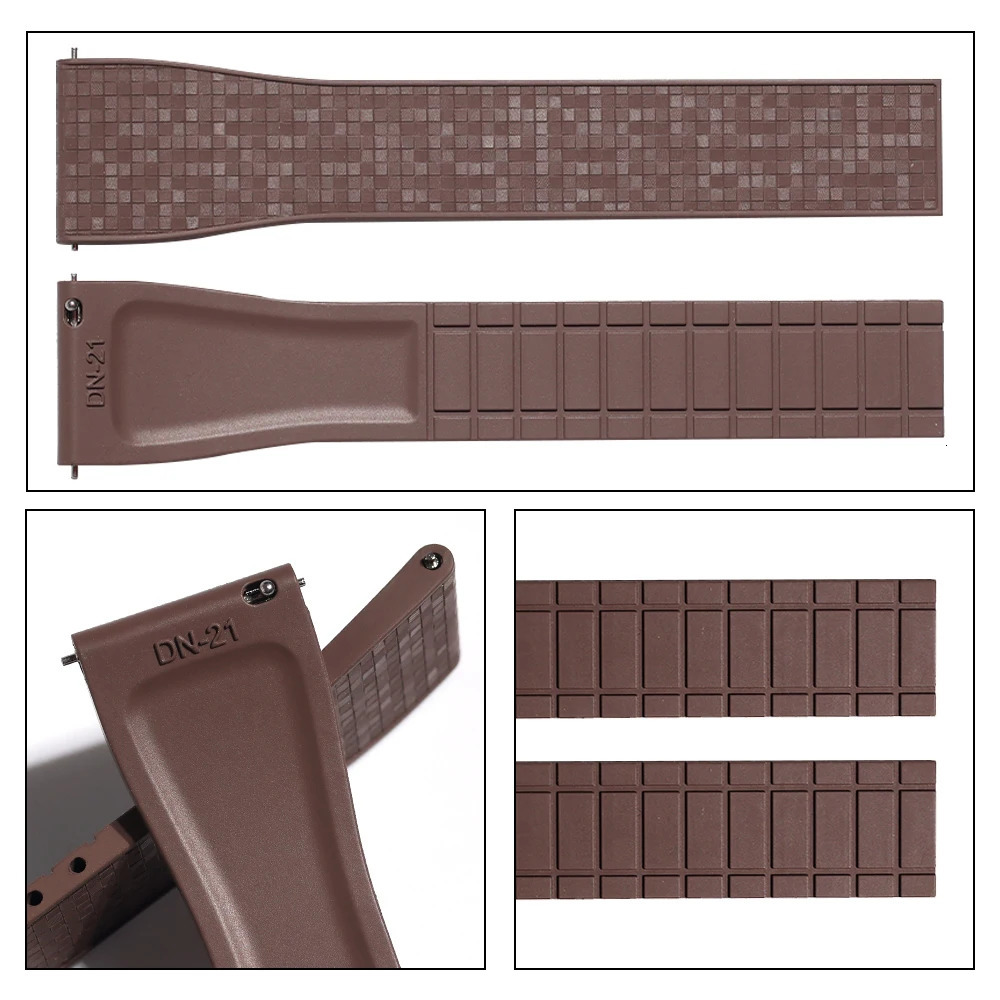 CTS FKM Rubber Watch Strap 16mm 18mm 19mm 20mm 22mm Quick Release Butterfly Buckle Watch Band FKM Strap Cut To Size 251016