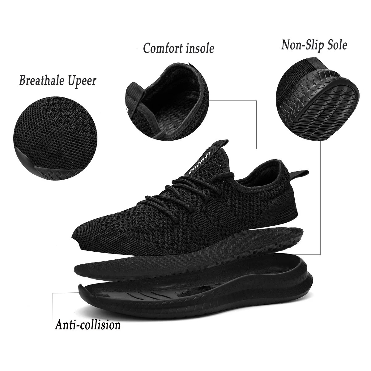 Shoes for Men High Quality Male Sneakers Breathable Fashion Gym Casual Light Walking Plus Size Footwear Zapatillas Hombre 251014