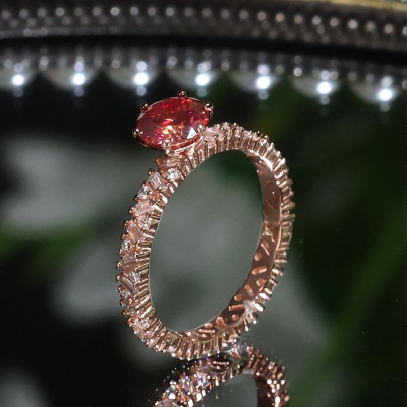 MT Luxury Vintage GRA 1CT Moissanite Ring 925 Sterling Silver Rose Gold Plated Classic Round Wedding Engagement Ring Exquisite Ring Custom Manufacture